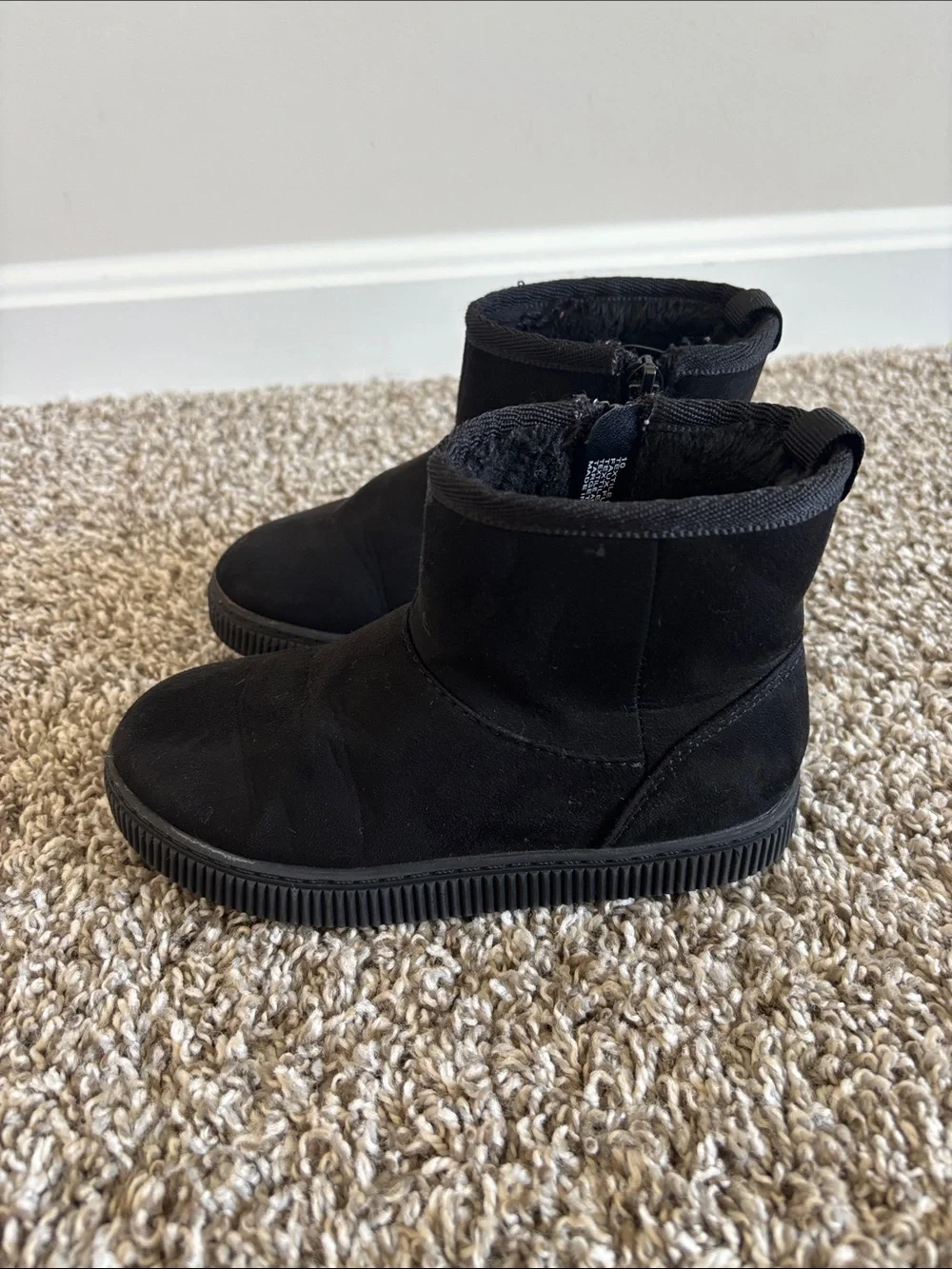 Cat & Jack Black Kids Zip Ankle Boots